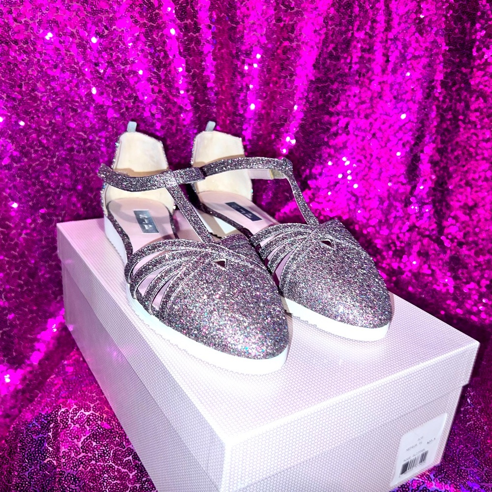 SJP “Meteor” Sneakers in Blush Pink Shimmer 7.5